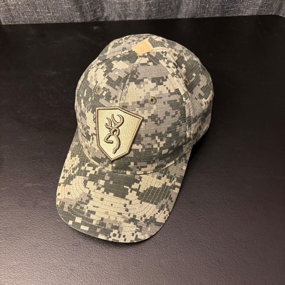Browning Digital Army Camo ACU Green Baseball Hat Adjustable Cap